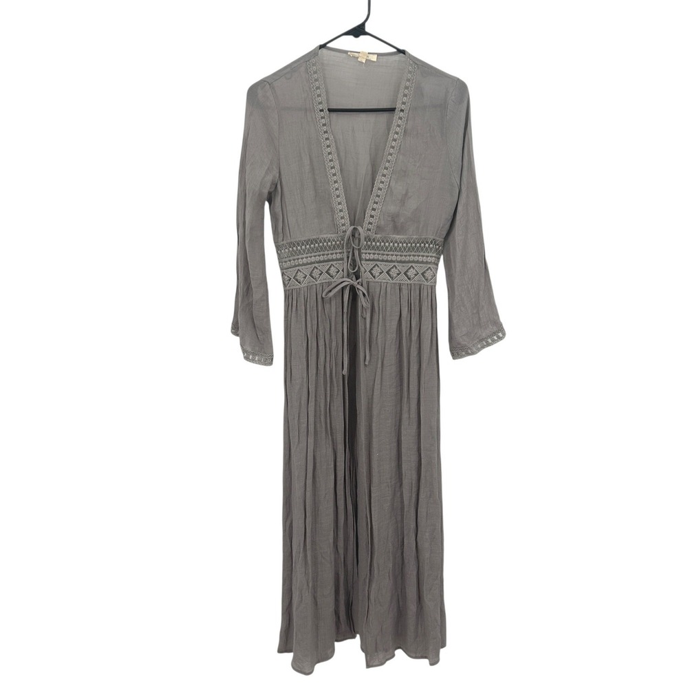 Whimsigoth‎ Fairy Sheer Maxi Layering Duster S Open Front Lace Boho Romantic